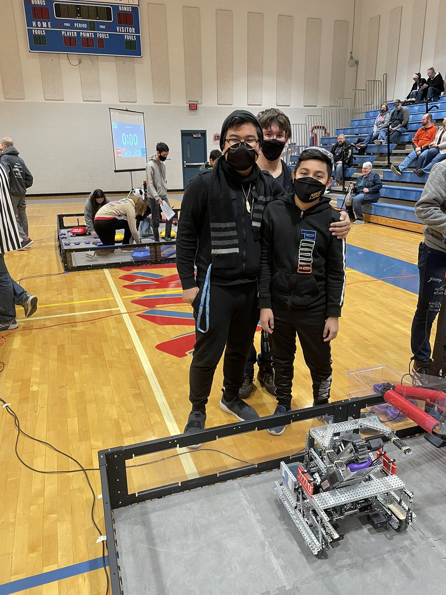 EastHighEng's tweet photo. Three teams competing in VEX robotics today in Topeka.  It was a long drive from Wichita, but we are looking forward to having fun! #EastRobotics #BlueAceNation https://t.co/iTQOxYoDfi