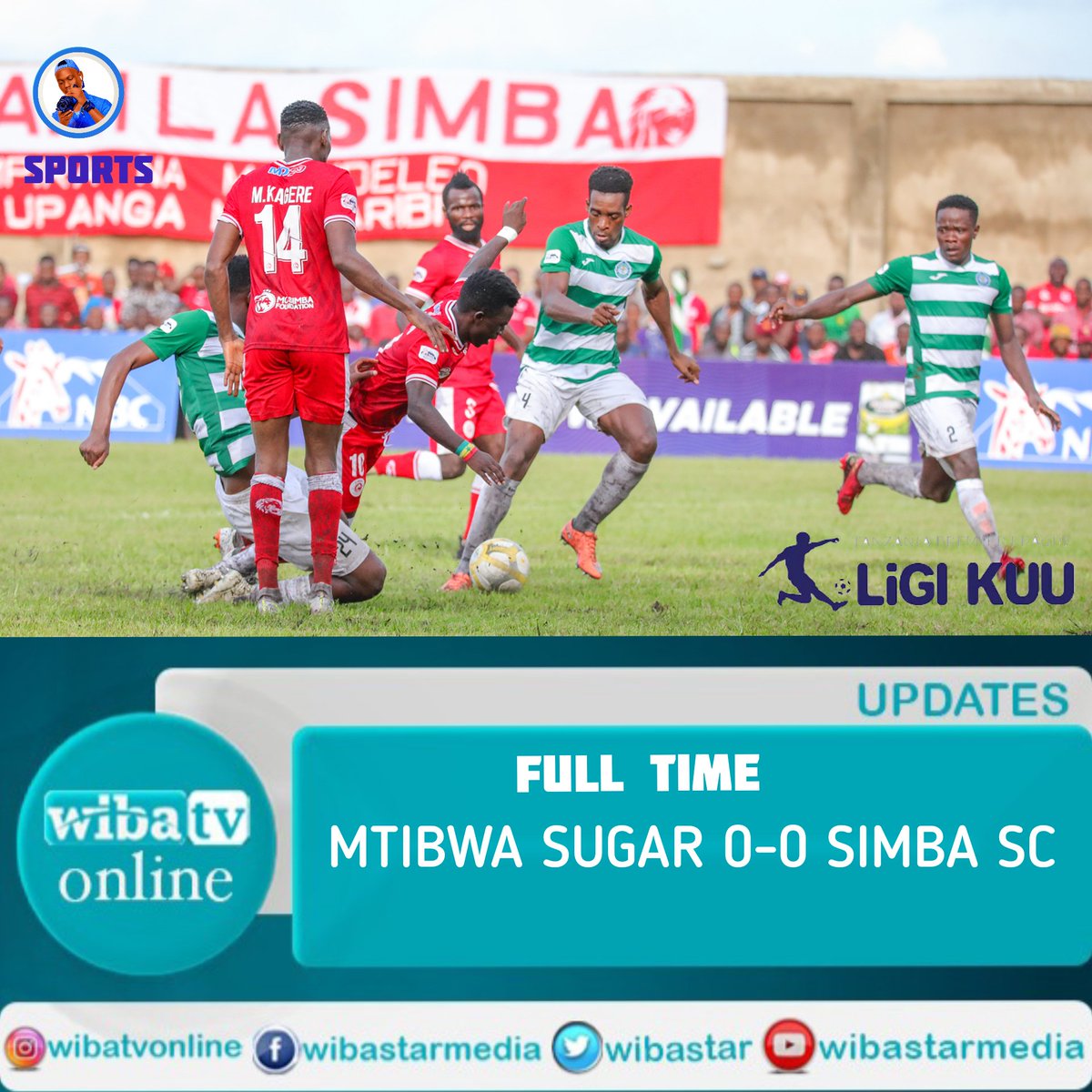 FT: MTIBWA SUGAR FC 0-0 SIMBA SC

#NBCPreamierLeague 
#wibatvonline
