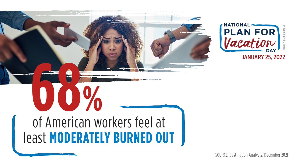 BlueHorizonSoln's tweet photo. 68% of American workers feel at least MODERATELY BURNED OUT. Recharge,
refresh and reconnect— happiness sets in when you #PlanForVacation
#bluemind #bluehealth #bluehealthcoaching #justgo
https://t.co/wdEyJ6qQuM https://t.co/TCRP9ZBEbV https://t.co/XXsrI5Wn7T