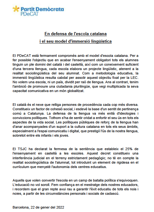 Pdemocratacat's tweet photo. 👩🏻‍🏫El PDeCAT ha aprovat una resolució en defensa de l'#escolacatalana i el seu model d'#immersió lingüística: "Tenim l'ambició de promoure una ciutadania plurilingüe, que vegi multiplicada la seva capacitat comunicativa en un món globalitzat". https://t.co/wsUW20kJ9o