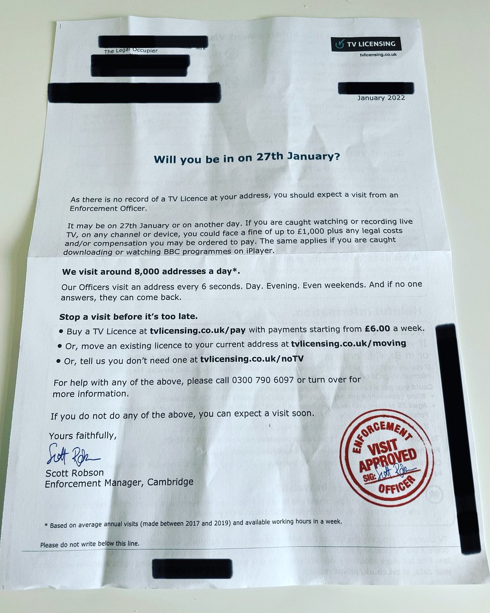 TV Licensing Letter Log (@tvlicensinguk) on Twitter photo 