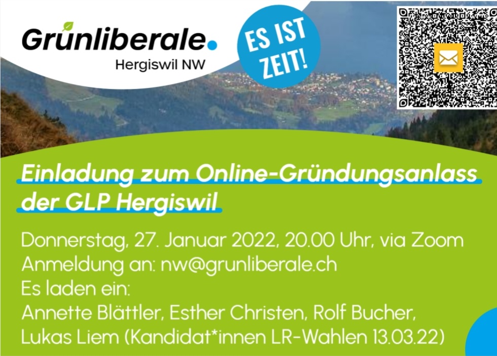 glp_nw's tweet photo. In Hergiswil entsteht bald die 1. Ortspartei der GLP NW!

#esistzeit #glpnw #grünliberale #glphergiswil #hergiswil #nidwalden #landratswahlennw #landratswahlen2022 https://t.co/pi4viyI7oY
