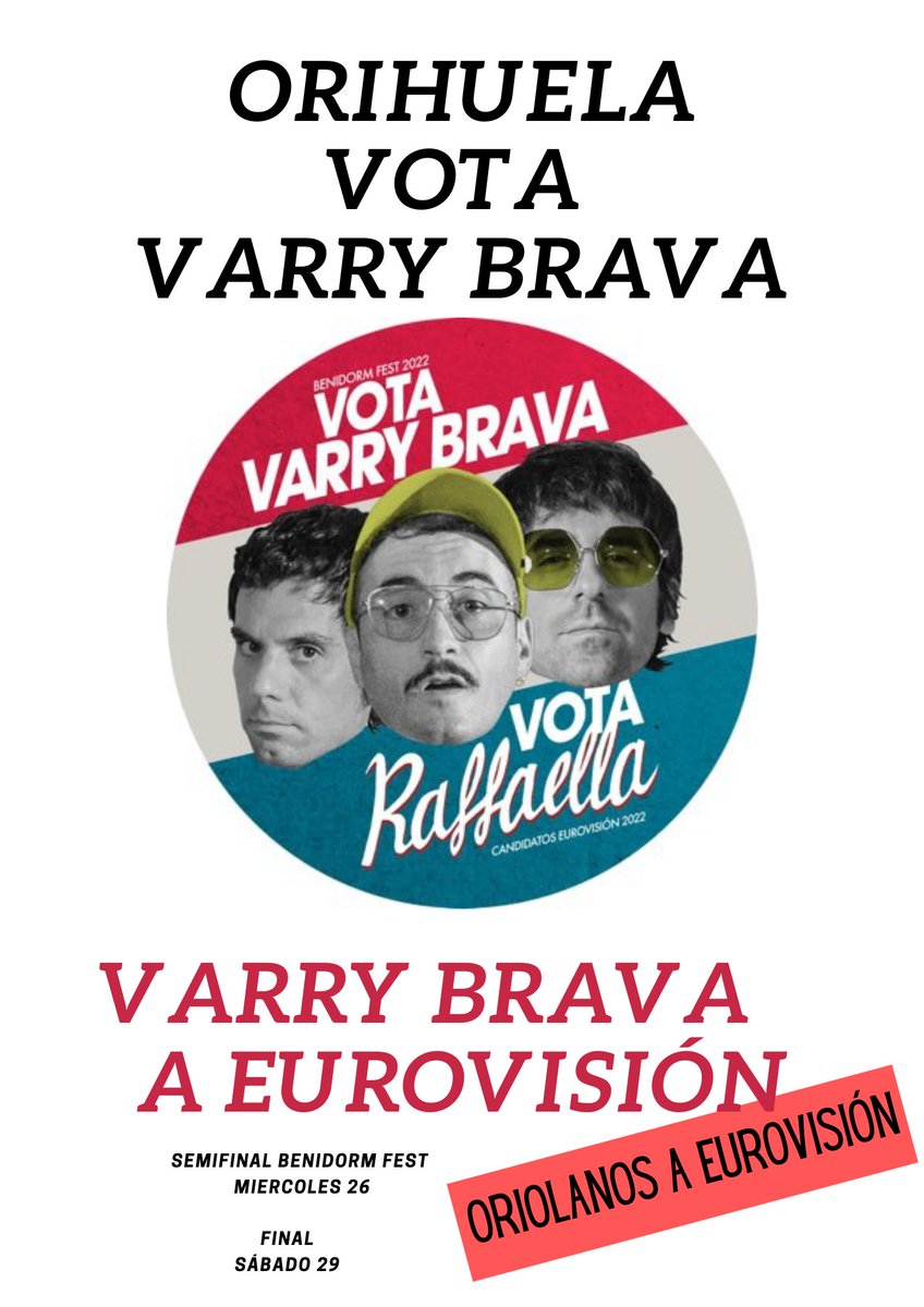 maria_almagro's tweet photo. ORIHUELA
VEGA BAJA
VOTEMOS A @varrybrava
#VarryVision #VarryBravaAEurovison #BenidormFest
@SoyDeLaVegaBaja @CommonVegaBajaG @vegabajawarbot @LilVegaBaja https://t.co/ne3VvvnAq9