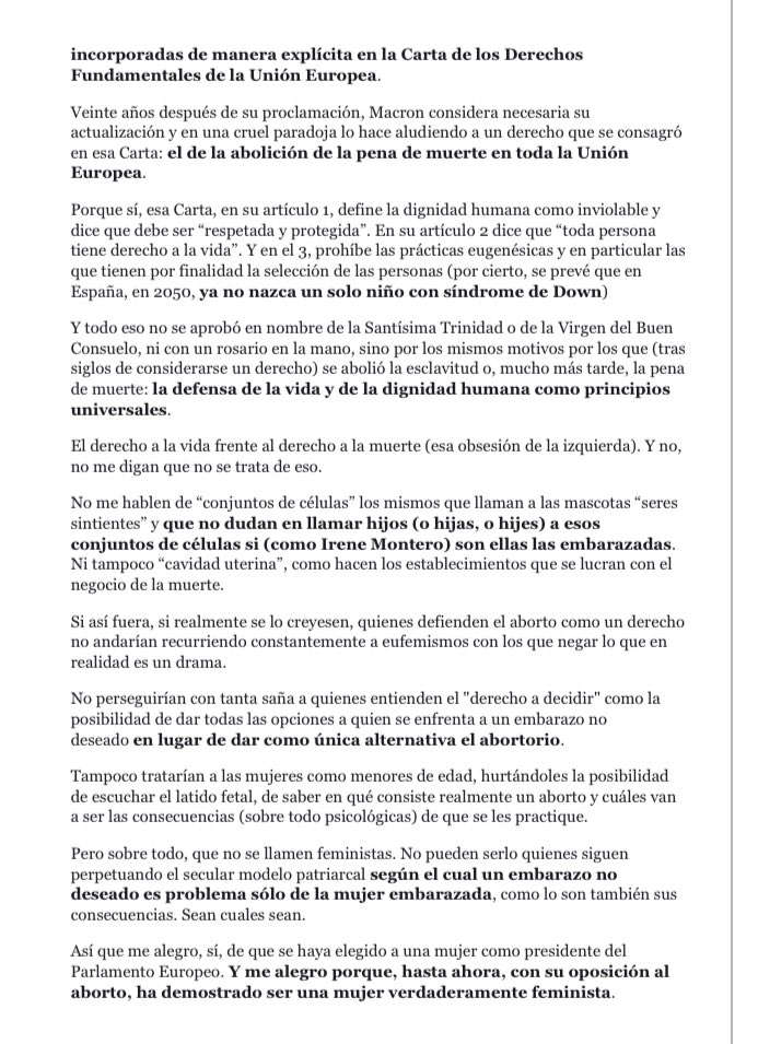 Sobre el derecho a la #Vida, el #feminismo, el #Aborto y otros temas esenciales en #Europa <a href="/EuropeanParl/">European Parliament</a> #Macron