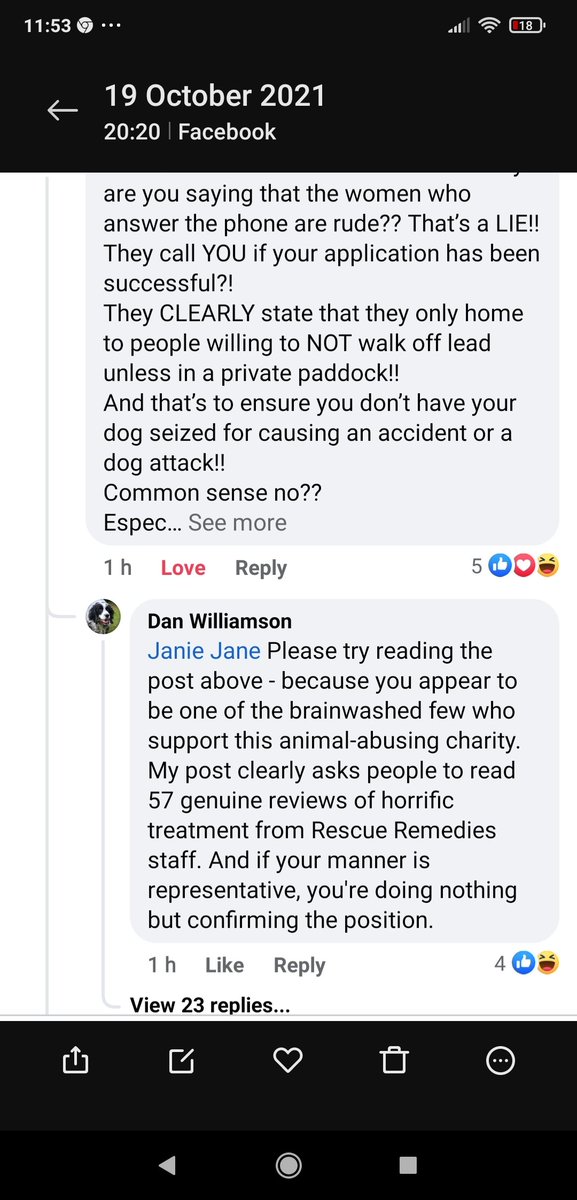 DaniHockley's tweet photo. @BenjiandBuddies @Hoonercat Animal abusing charity ...this was his response to a supporter .This is not someone who wants improvements .How can Lynne speak to someone like this ? https://t.co/3J12bupkOH