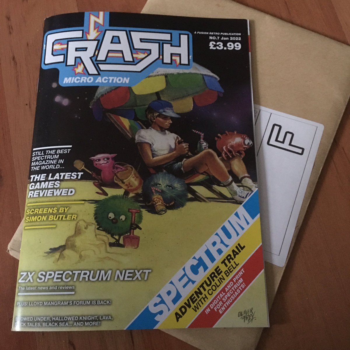 PuttyCAD's tweet photo. New #Crash #ZXSpectrum magazine arrived with a preview of Gherbert Groundhog the little speccy game I’m working on with my great friend Jeff aka @psychicparrot creator of #RCRush #gamedev #indiedev #screenshotsaturday #gherbertgroundhog #savethedate #game #retro #newretro https://t.co/EyJodQYcrl
