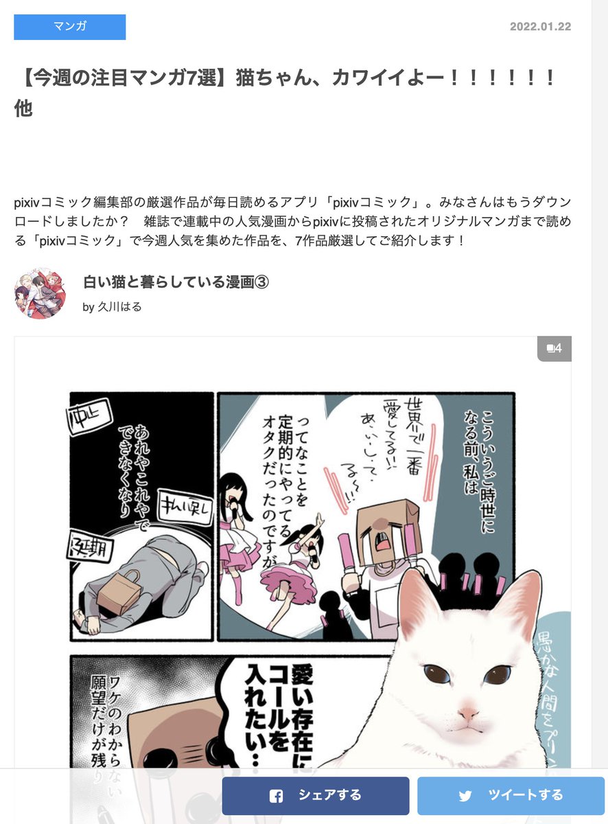 ãã¯ã·ãéããããããããŒãžäžéšã«ç¹é衚瀺ãããŠã!!å¬ããããã!!!!
pixivisionæ§(@pixivision)ãéžåºããããšãããããŸãããã!!
ãä»é±ã®æ³šç®ãã³ã¬7éžãç«ã¡ãããã«ã¯ã€ã€ããŒ!!!!!! ä» | pixivision https://t.co/9Mg29frupA