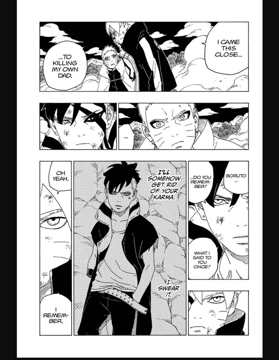 itzAkumaNeko's tweet photo. People don't seem to remember this . But what's going on here is that they both planned that to get rid of borutos karma . They will plant a karma on code . And thats why kawaki killed boruto and now he will plant his karma on code somehow . 

#BORUTO #Borutochapter66 https://t.co/muiPELoISB