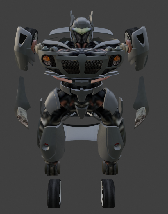 Exactor1s_'s tweet photo. Guess I'll share this #Blender3d project in the hopes that it'll motivate me to continue with it. Been working on some #Transformers starting with Scorponok and Jazz in the style of the PS2 game. Will attempt transformations in #Roblox Got cars for Bumblebee and Barricade too. https://t.co/ydL4b23WwI