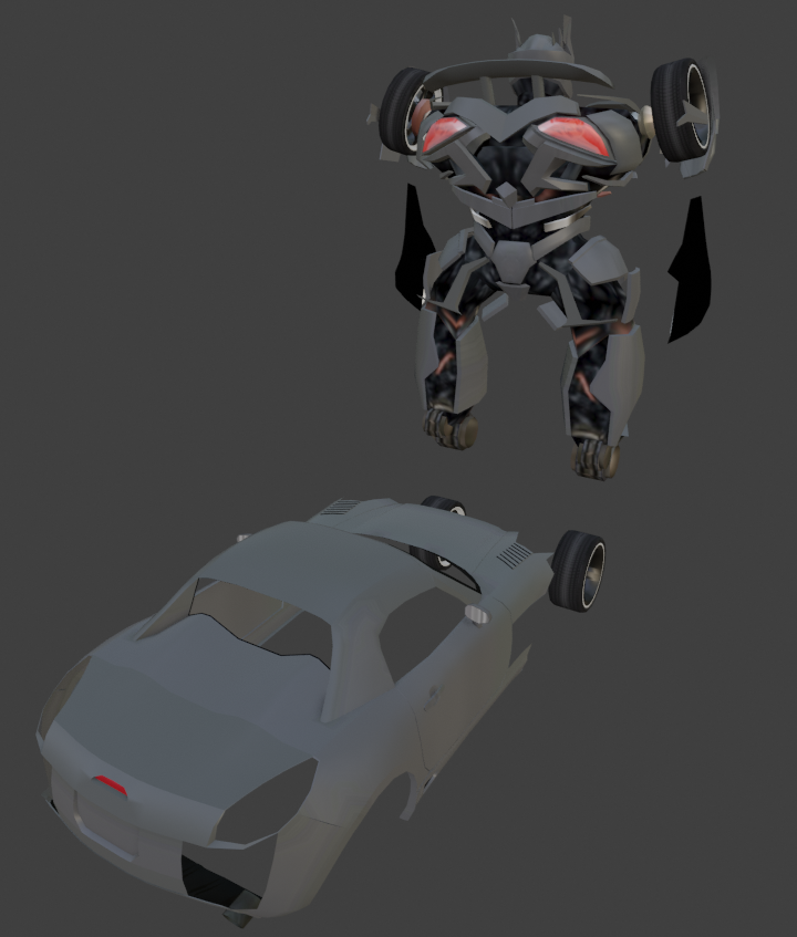 Exactor1s_'s tweet photo. Guess I'll share this #Blender3d project in the hopes that it'll motivate me to continue with it. Been working on some #Transformers starting with Scorponok and Jazz in the style of the PS2 game. Will attempt transformations in #Roblox Got cars for Bumblebee and Barricade too. https://t.co/ydL4b23WwI