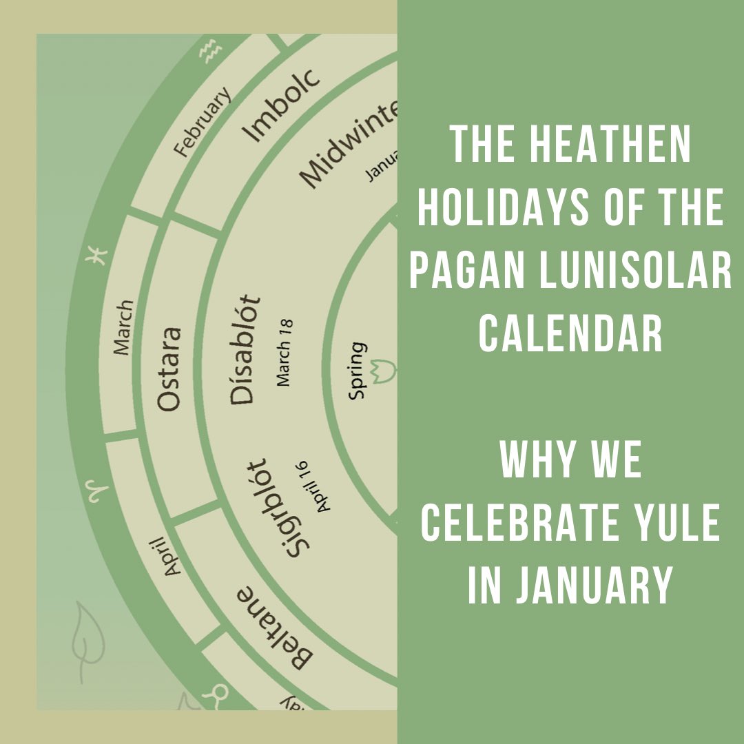 wyldernys's tweet photo. What is the Pagan lunisolar calendar and why is Yule celebrated in January? Find out in the latest Wyldernys article here: https://t.co/ccAgTjriCG

#pagan #paganism #lunisolarcalendar #heathen #pagancalendar #heathencalendar #wheeloftheyear #yule #paganlife https://t.co/h4khRdK1Jb