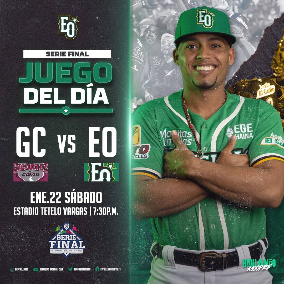 Hoy recibimos a los Gigantes del Cibao en nuestra; el Tetelo Vargas a partir de las 7:30P.M. ¡A brillar con más fuerza!

#brillandox100pre #beisbol #vamopaencima