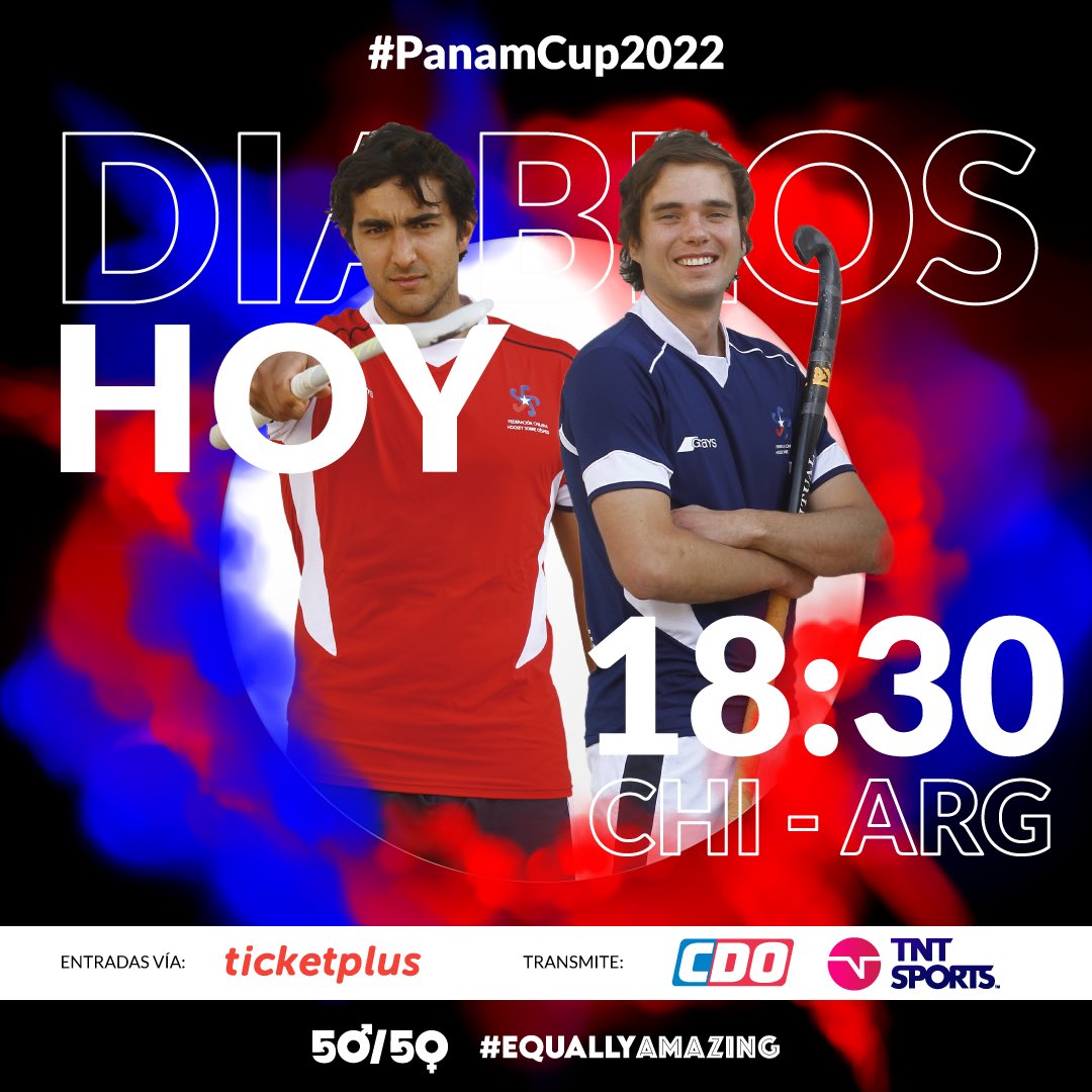 chile_hockey's tweet photo. HOY ES EL TURNO DE NUESTROS DIABLOS! 😈🇨🇱

@chilehockeyvarones se enfrenta ante Argentina 🇦🇷 a las 18:30 horas.

Aún hay entradas a la venta en Ticketplus! Ingresa al link de nuestra Bío y compra la tuya!🤩

¡Te esperamos en la cancha! 🙌🏽 https://t.co/pN6gPmdny4