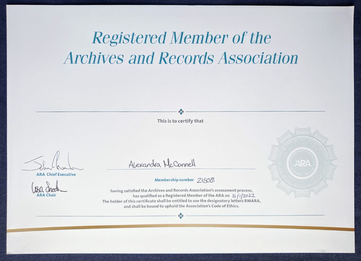 allymcc50's tweet photo. Very pleased to announce that I am finally a registered member of @ARAUK_IE :)
Thank you to staff at @HeritageWSHC, @GlosHeritageHub and @SoldiersofGlos for all their support &amp; allowing me to dig out opportunities, &amp; to @LisSnook for her excellent guidance and patience!
@ARACPD https://t.co/UmDbI9s40W