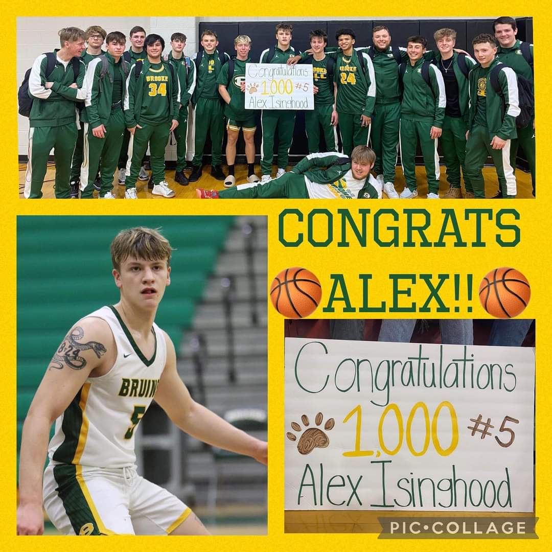 BrookeAthletics's tweet photo. Congrats to Alex Isinghood for 1000 career points!
#BrookePride
@brooke_boys @BHSBruinswv @BrookeCounty @BHSSTUDENTSEC21 https://t.co/CLE8HIAF2j