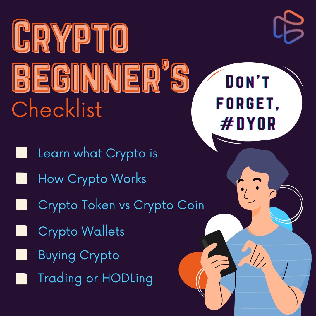 CRG_crypto's tweet image. Interested in trading cryptocurrency but don&apos;t know where to start?
Here&apos;s a checklist of the basic stuff you should know! 

#crypto #cryptoforbeginners #cryptochecklist
#dyor