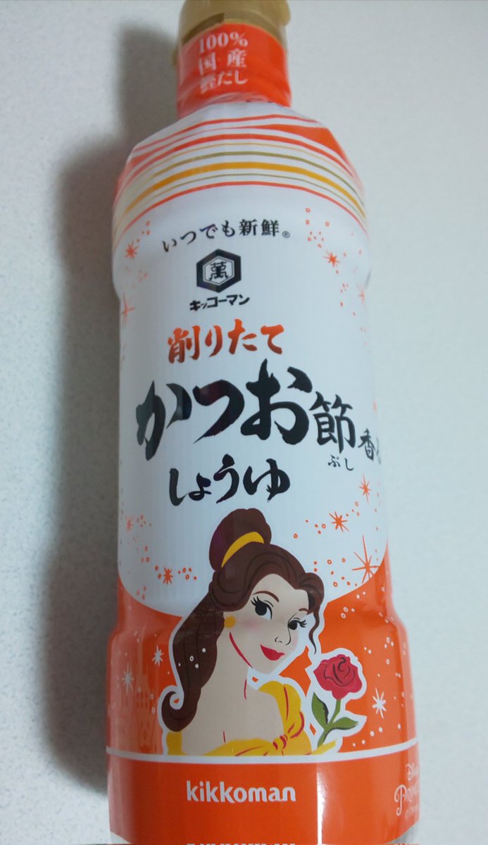 キッコーマンとディズニーがコラボしたやけくそ過ぎる調味料パッケージが好き シナジー無さすぎ かつお節の文字の力強さ Togetter