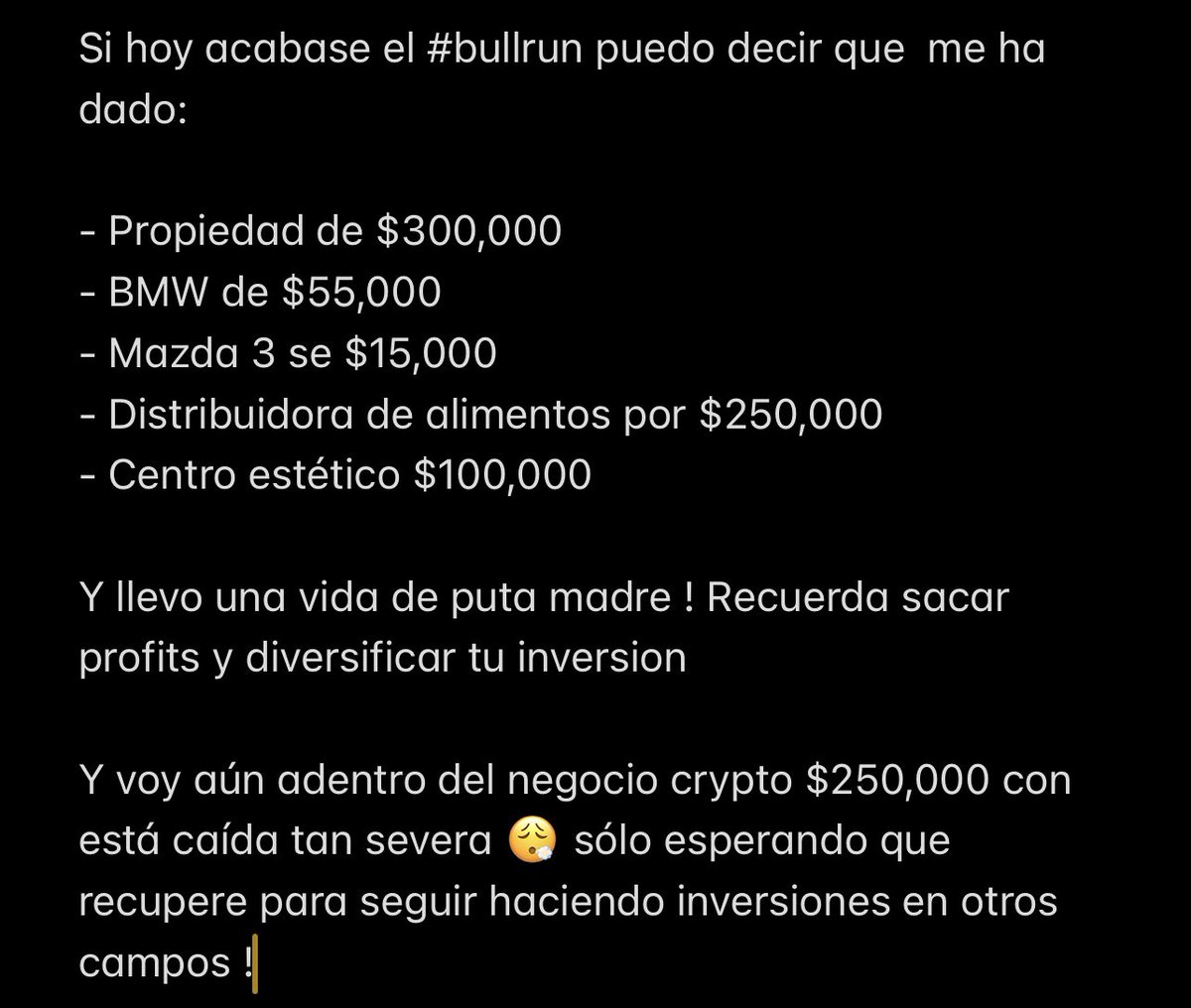 0xPoison_'s tweet photo. Recuerden tomar #profit ! Estamos en el mercado más volátil del mundo #Bitcoin  y si no tomaste ganancias quiere decir que no haz ganado nada 🥲

Comencé el #bullrun con $40,000 https://t.co/PbupzGrCKN