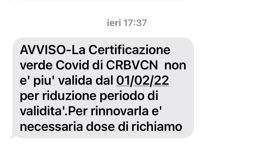 SergioSpa66's tweet photo. Con questo sms chiedono la 3 dose a mia madre, peccato che lei 3 mesi fa è volata in cielo…..Ribrezzo… https://t.co/FunArknnYR