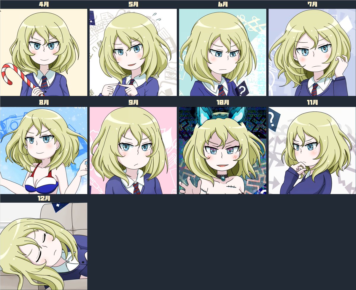 押田(ガルパン) 「�� 押田ルカ��  シリーズ彼女はいつも不機嫌そうな眉 �� 」|えむけーのイラスト