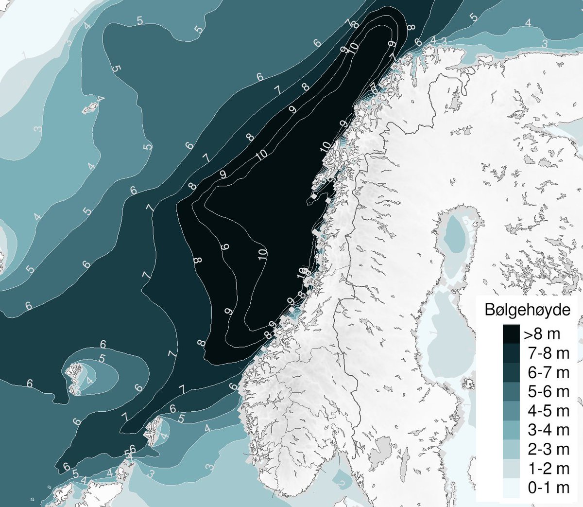Den kraftige vinden som kommer inn i Nord-Norge i løpet av søndagen gir svært høye bølger fra Stadt til Nordkapp 🌊 Enkelte steder kan det komme opp i hele 10 meter høye bølger 😱 ⛵
