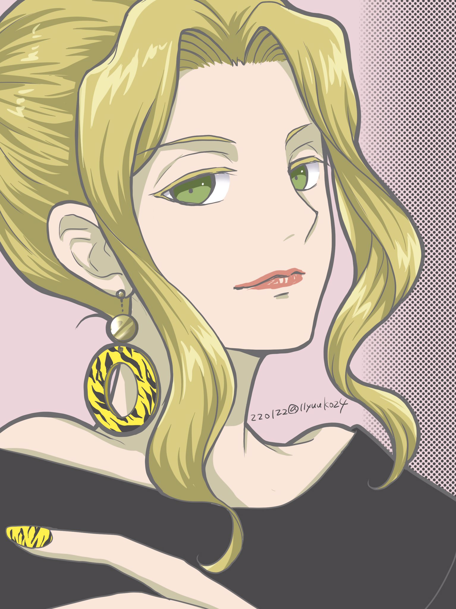 U子 本好き版深夜の真剣60分一本勝負 Hon 60min お題 ディートリンデ 桜色 顔だけ描きたい22ワンドロ 描きやすすぎて35分ドロ めっちゃ虎柄似合うよディートリンデ様 一応 お題なので 背景桜色にしておきました T Co A62hjhterk