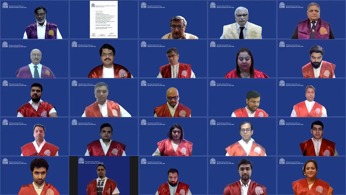 IIMAhmedabad's tweet photo. The Indian Institute of Management Ahmedabad (IIMA), held a virtual Convocation ceremony for its graduates from the e-Mode Post Graduate Programme (ePGP) @iimaepgp on January 22, 2022.

To watch the ceremony visit: https://t.co/ouWXLhxovC https://t.co/GRulCbkUgg