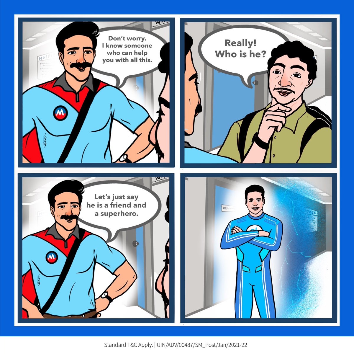 policybazaar's tweet photo. A new superhero arrives to help with health insurance claim in just 30 mins! Who is he? Let’s know from the Protection Man himself.
#Policybazaar #insurance #healthinsurance #mrpolicybazaar #30minutesclaimassistance #superhero https://t.co/NB3pKxjGTE
