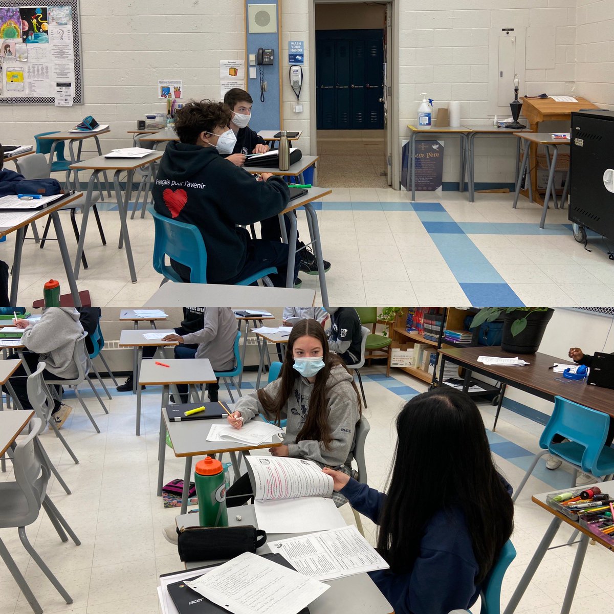 FIF1D Ss working together use new French expressions in a telephone call. Keep up the practice les amis! 👋🏼☎️