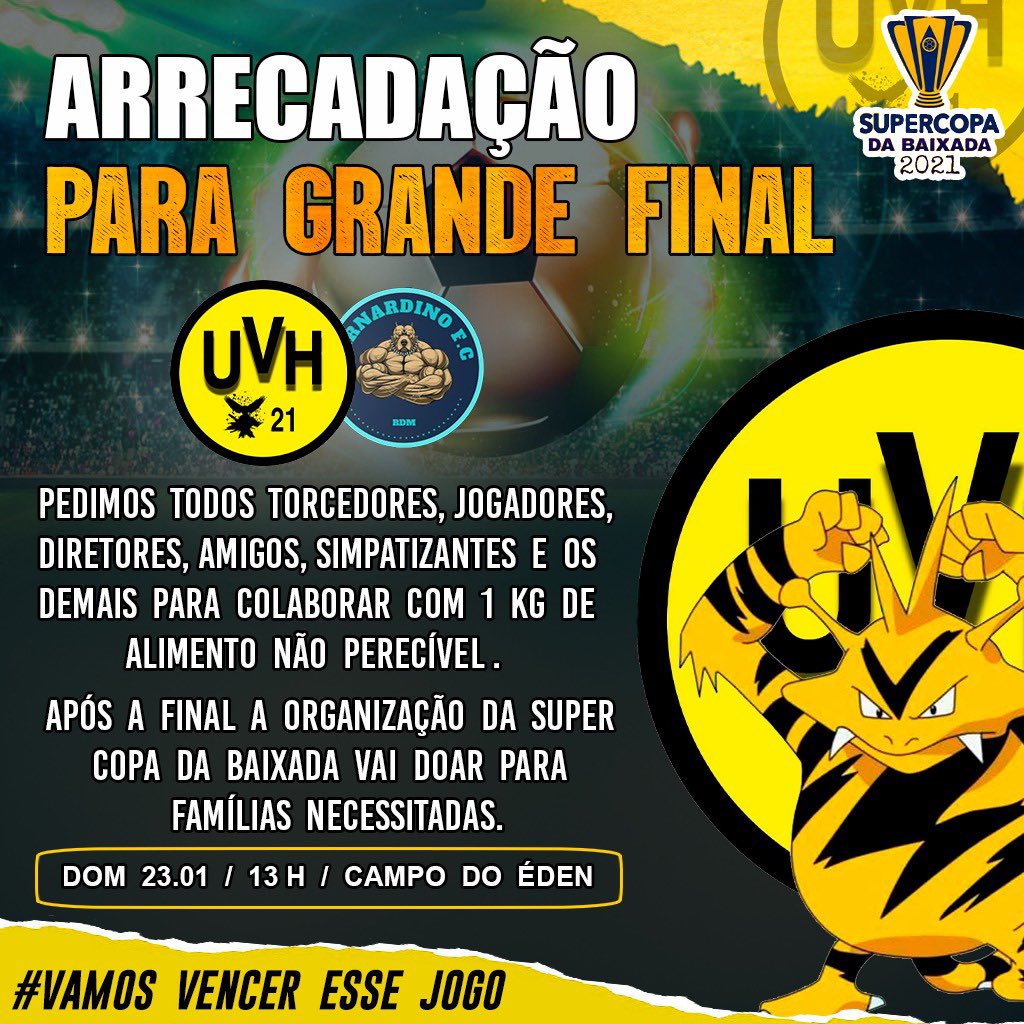 VilaHumaita's tweet photo. AMANHÃ CONVIDAMOS A TODOS PRA ESSA FINAL, AQUELE QUE PODER COMPARECER COM 1kg DE ALIMENTO NÃO PERECÍVEL, APÓS A PARTIDA A ORGANIZAÇÃO DOARÁ PARA FAMÍLIAS NECESSITADAS. 
VAMOS PRA CIMA, AMANHÃ É DIA DE VESTIR O MANTO E FAZERMOS UMA GRANDE FESTA 💪🏾💛🖤🎊🎉 @BqBaile https://t.co/hz9J1BB8fQ