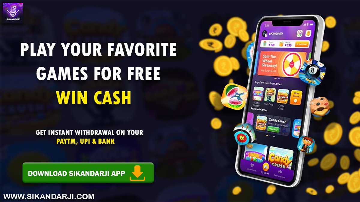 sikandarjigames's tweet photo. Play Fruit Chop, Archery, Bubble Shooter, Candy Crush, Runner, and more on a single platform win cash upto โน5 Lakh Everyday!
๐ Website:- https://t.co/np5TRJL7yP
Play Sikandarji Games & Win Real Cash - Top Money Earning Games
#Sikandarji #Sikandarjigames #BestGamingApp https://t.co/0qVVXqYXzt