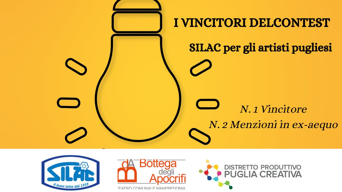 PugliaCreativa's tweet photo. I vincitori del Contest #SILAC per gli artisti pugliesi
https://t.co/SCPisvPjpW https://t.co/StI9pQ9uw5