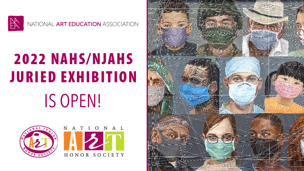 NAEA's tweet image. Congratulations to the 199 student artists whose work was selected for inclusion into the 2022 NAHS/NJAHS Juried Exhibition! Thank you to the 1,665 students who submitted artwork. The exhibit is open in the NAEA Virtual Gallery. View the exhibit now. ow.ly/bsyQ50Hz6Im