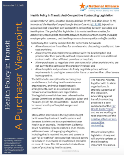 ntlalliancehlth's tweet photo. NEW RESOURCE: Health Policy in Transit: Anti-Competitive Contracting Legislation 

Take a look at this purchaser viewpoint: https://t.co/W5HQyevMhE https://t.co/hwTPPFSSEV