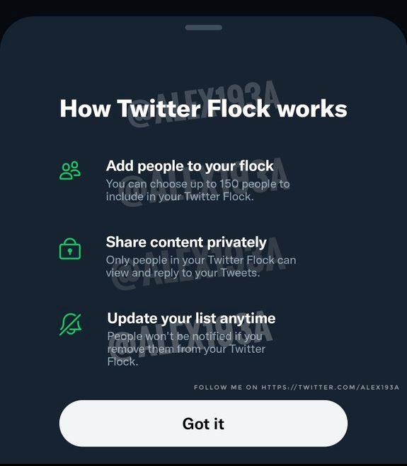CerfiaFR's tweet photo. 📲 FLASH I #Twitter travaille sur une nouvelle fonctionnalité appelée « Twitter Flock », similaire à « Amis Proches » d’#Instagram. 

(@MattNavarra) #TwitterFlock https://t.co/egzJjBmdsH