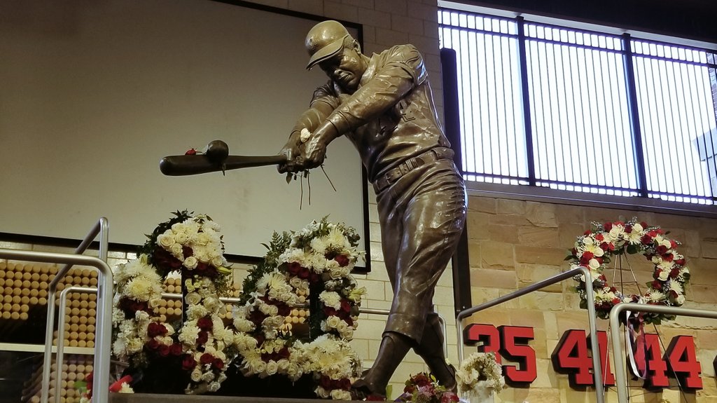 grantmcauley's tweet photo. One year ago today, the #Braves and the sport of baseball lost an icon, but the world lost a champion of life. Remembering Hank Aaron today and every day. https://t.co/CkkVHxk9kx
