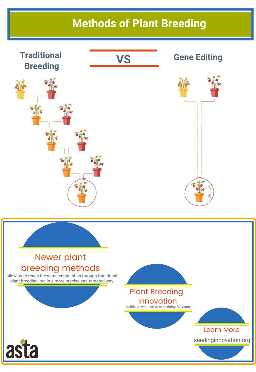 #PlantBreeding has changed a lot over the years. Newer innovative methods can allow researchers to reach the same endpoint as through traditional plant breeding, but with more precision. #JustGrowIt #Innovation