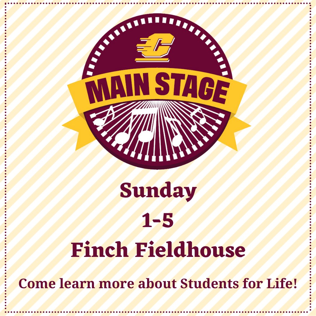 sfl_cmich's tweet photo. Mainstage is tomorrow! We hope to see you there! https://t.co/tIGCykvMSI