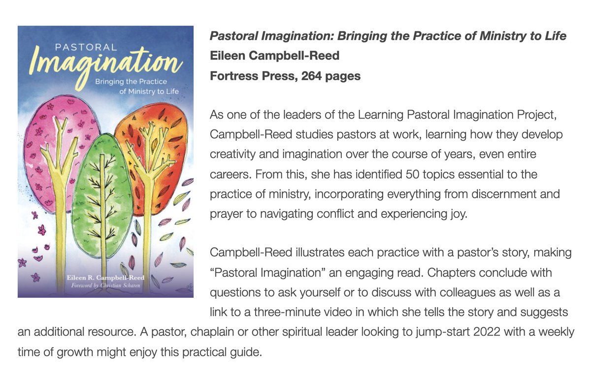 3MinuteMin's tweet image. "A pastor, chaplain or other spiritual leader looking to jump-start 2022 with a weekly time of growth might enjoy this practical guide."
Thanks for the shoutout @presoutlook!!
#Pastoralimagination