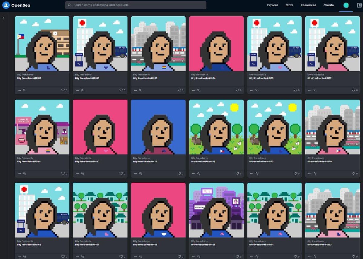 ramcerv's tweet photo. I've never wanted a project to be as successful as I do right now. @BityPresidente is live and I am so happy to be minting these today! 😍 https://t.co/DgSDpbJHh7