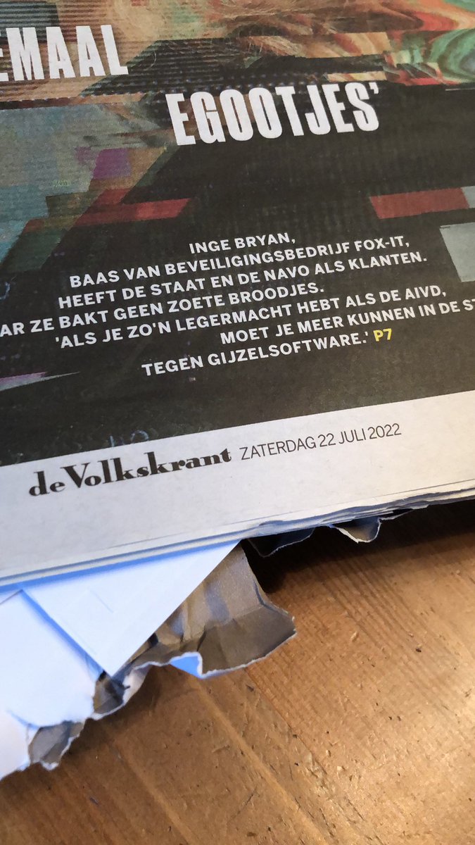 wjgeldof's tweet photo. Soms te laat maar vandaag wel heel vroeg bezorgd #volkskrant https://t.co/eLE4jPkhym