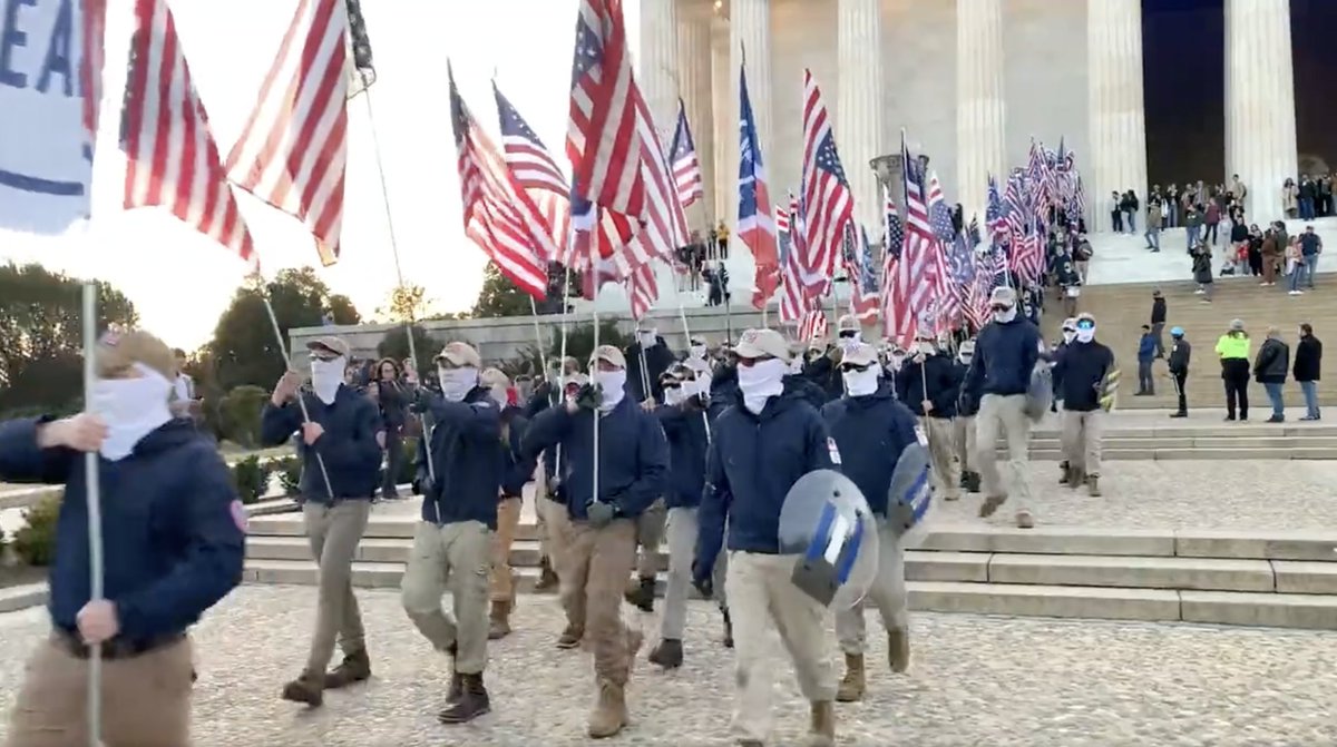 BrotherJim3's tweet photo. These creepy guys aren't fooling anybody except the MSM.
I wouldn't be caught dead in an outfit like that ("outfit" referring both to the clothes and the group).
#PatriotFront
#FBIFront https://t.co/k0MQiywCFc