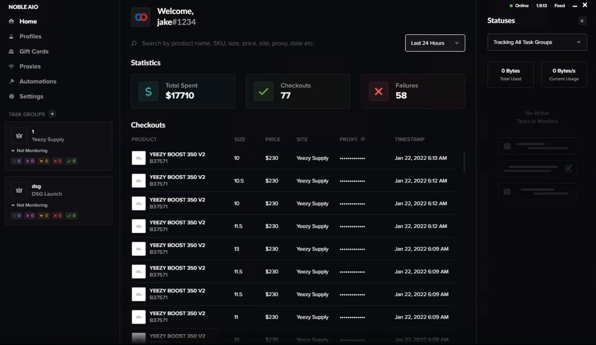 Thank you for the huge cookout on DSG and YS! @Noble_AIO 👑 Proxies @aycdproxies Server @10xServers Gmail/AutoSolve @aycdio @HiddenGmails @whopio @VanishedIO @NotifyAccounts @TheGmailCompany Tons of FREE ACO hit for @aycdio Pro members!