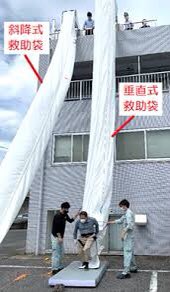 erui_LE's tweet photo. ビルやマンションに設置される垂直式や斜降式の救助袋(脱出用シューター)を考えた奴、すごいけど正気の沙汰ではないと思う。 https://t.co/TH5P67E7HP