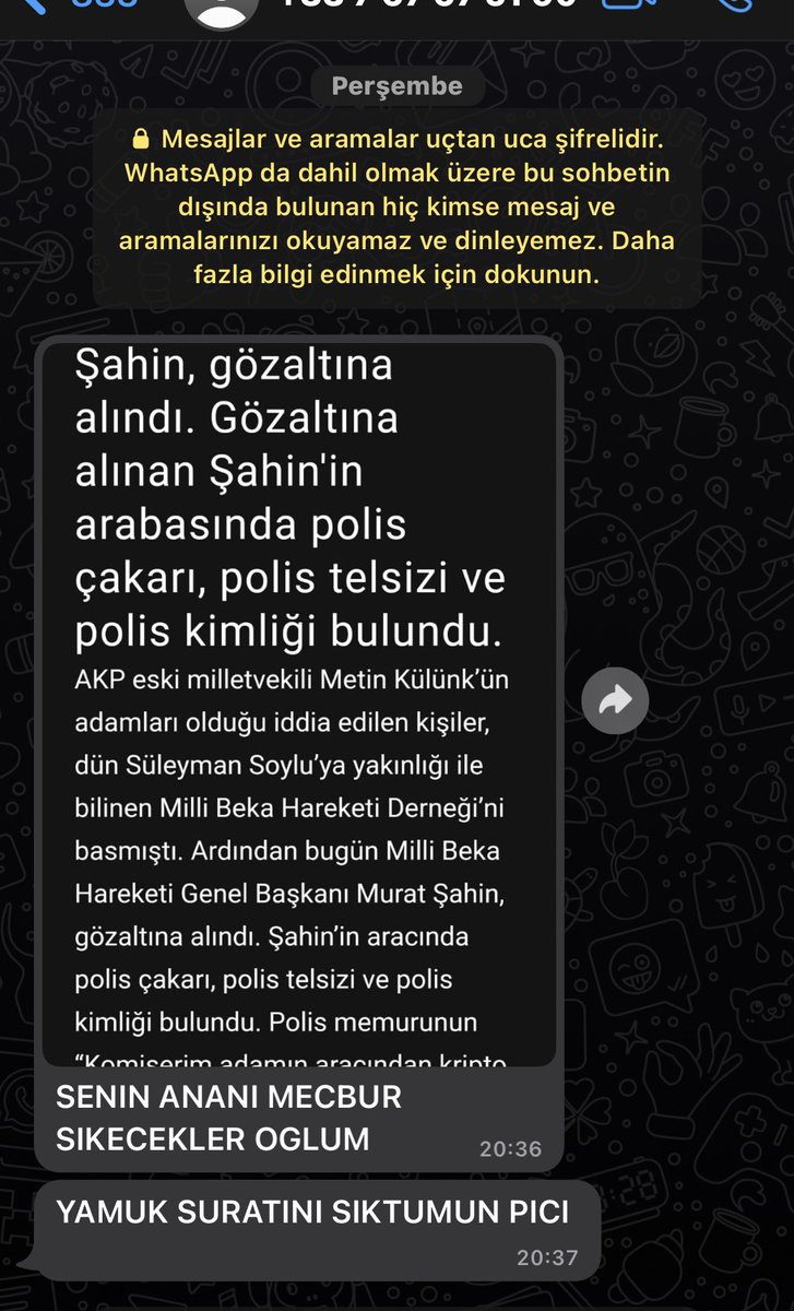 Değerli dostlar gerek telefonla gerek sosyal medyadan onlarca kişi her gün beni ölümle tehdit ediliyor…

Vasiyetimdir; başıma bir şey gelirse bu kutlu davaya sahip çıkın, ailem ve çocuklarım size emanettir…

Bir ölür bin diriliriz…

#GençlerinTercihiErdoğan
#ErdoğanDavamız
