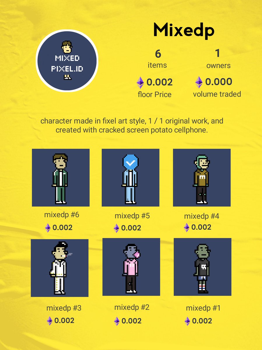 Mixedpid's tweet photo. Join as and be part of protector of the word
• Floor frice : 0.002
• Opensea and no gas fee
• Polygon blockchain

#nft #NFTCommunity #nftindonesia https://t.co/daAGQD9S4H
