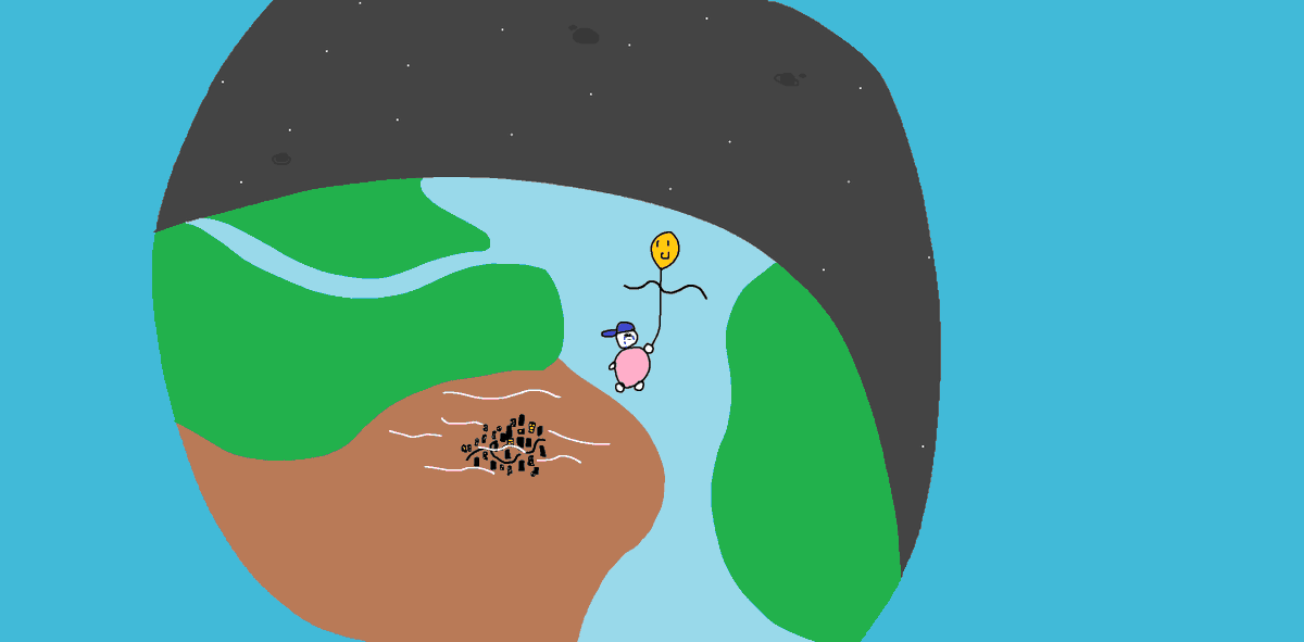 Paintanial's tweet photo. will he ever come back? #paintanial #happyballoon #goodbyeearth https://t.co/wrry5lSSVM
