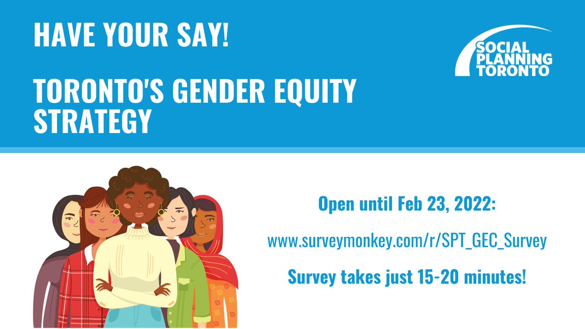 WomanACT's tweet photo. The #CityofTO is building its first-ever #GenderEquityTO Strategy, and it needs to be informed by the lived experiences of women, girls, trans, non-binary and Two Spirit residents!
@planningtoronto wants to hear from you in this short survey https://t.co/oznZO6ErDa https://t.co/tjdwOHPGwt