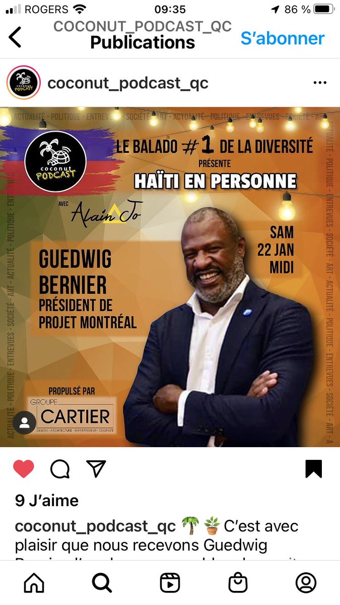 Merci <a href="/coconutpodcast/">Coconut Podcast</a> pour cette entrevue
#polmtl #polqc #polcan 
facebook.com/14701176699267…