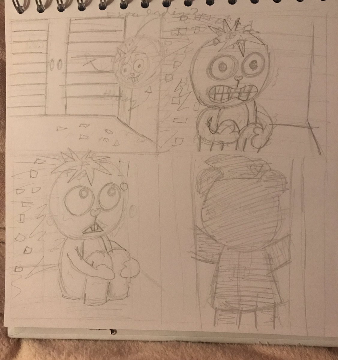 Corrupt_Cr1mson's tweet photo. Continuation of the page.
(Rough sketch) Bare in mind, it’s likely gonna be unfinished unless I come back to this ❤️💚😅👻
#flaky #flippy #htf #happytreefriends #htfflippy #htfflaky #art #roughdoodle https://t.co/b8p20vXl8b